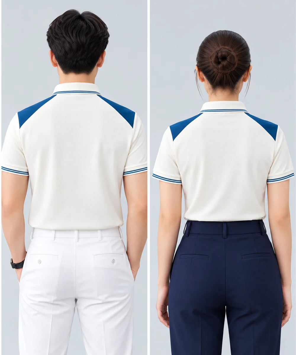 Áo Polo Đồng Phục Màu Trắng Phối Xanh Ngọc