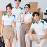 Áo Polo Đồng Phục Màu Trắng Phối Xanh Ngọc