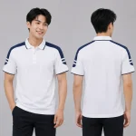 Áo Polo Đồng Phục Màu Trắng Viền Xanh Đen Trẻ Trung