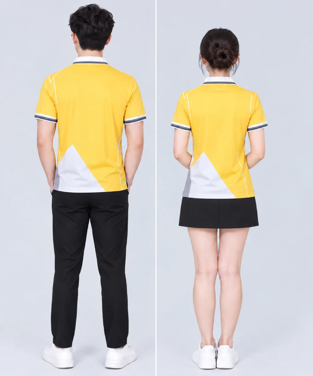 Áo Polo Đồng Phục Màu Vàng Phối Trắng
