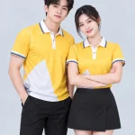 Áo Polo Đồng Phục Màu Vàng Phối Trắng