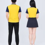 Áo Polo Đồng Phục Màu Vàng Phối Xanh Navy