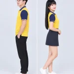 Áo Polo Đồng Phục Màu Vàng Phối Xanh Navy