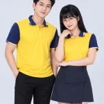 Áo Polo Đồng Phục Màu Vàng Phối Xanh Navy