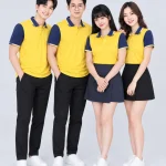 Áo Polo Đồng Phục Màu Vàng Phối Xanh Navy