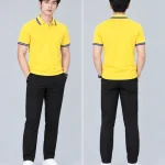 Áo Polo Đồng Phục Màu Vàng Viền Tím