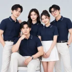 Áo Polo Đồng Phục Màu Xanh Đen Phối Trắng