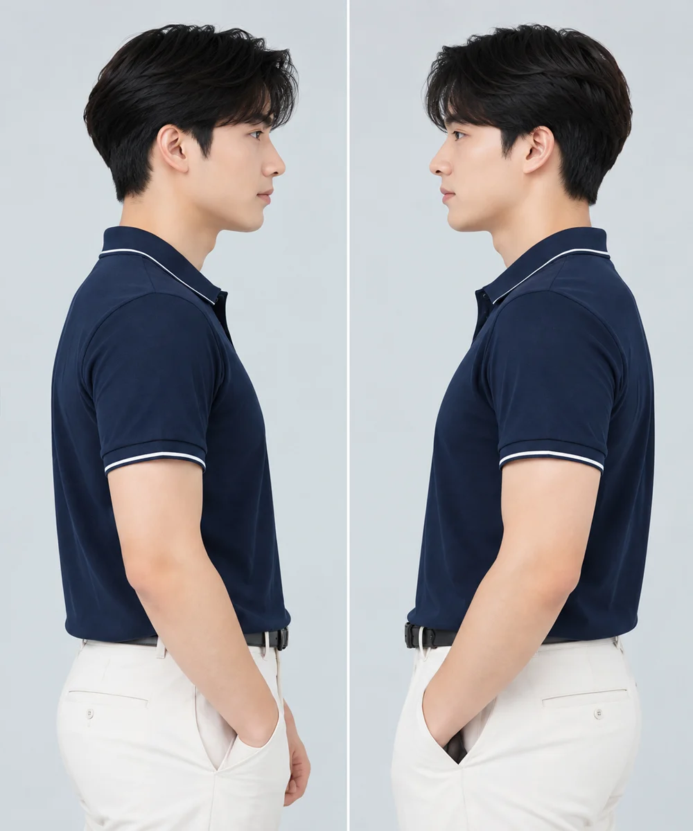Áo Polo Đồng Phục Màu Xanh Đen Phối Trắng