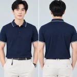 Áo Polo Đồng Phục Màu Xanh Đen Phối Trắng