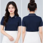 Áo Polo Đồng Phục Màu Xanh Đen Phối Trắng