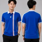 Áo Polo Đồng Phục Màu Xanh Dương Phối Trắng