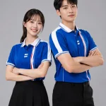 Áo Polo Đồng Phục Màu Xanh Dương Phối Trắng