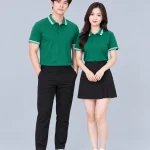 Áo Polo Đồng Phục Màu Xanh Lá Cây Viền Trắng