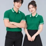 Áo Polo Đồng Phục Màu Xanh Lá Cây Viền Trắng