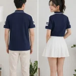 Áo Polo Đồng Phục Màu Xanh Navy Cầu Vai Trắng