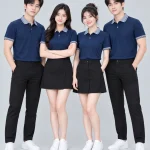 Áo Polo Đồng Phục Màu Xanh Navy Phối Xám