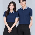 Áo Polo Đồng Phục Màu Xanh Navy Phối Xám
