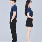 Áo Polo Đồng Phục Màu Xanh Navy Phối Xám