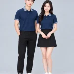Áo Polo Đồng Phục Màu Xanh Navy Phối Xám
