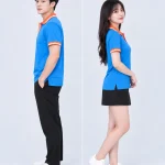 Áo Polo Đồng Phục Màu Xanh YA Phối Cam