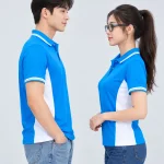 Áo Polo Đồng Phục Màu Xanh YA Phối Trắng