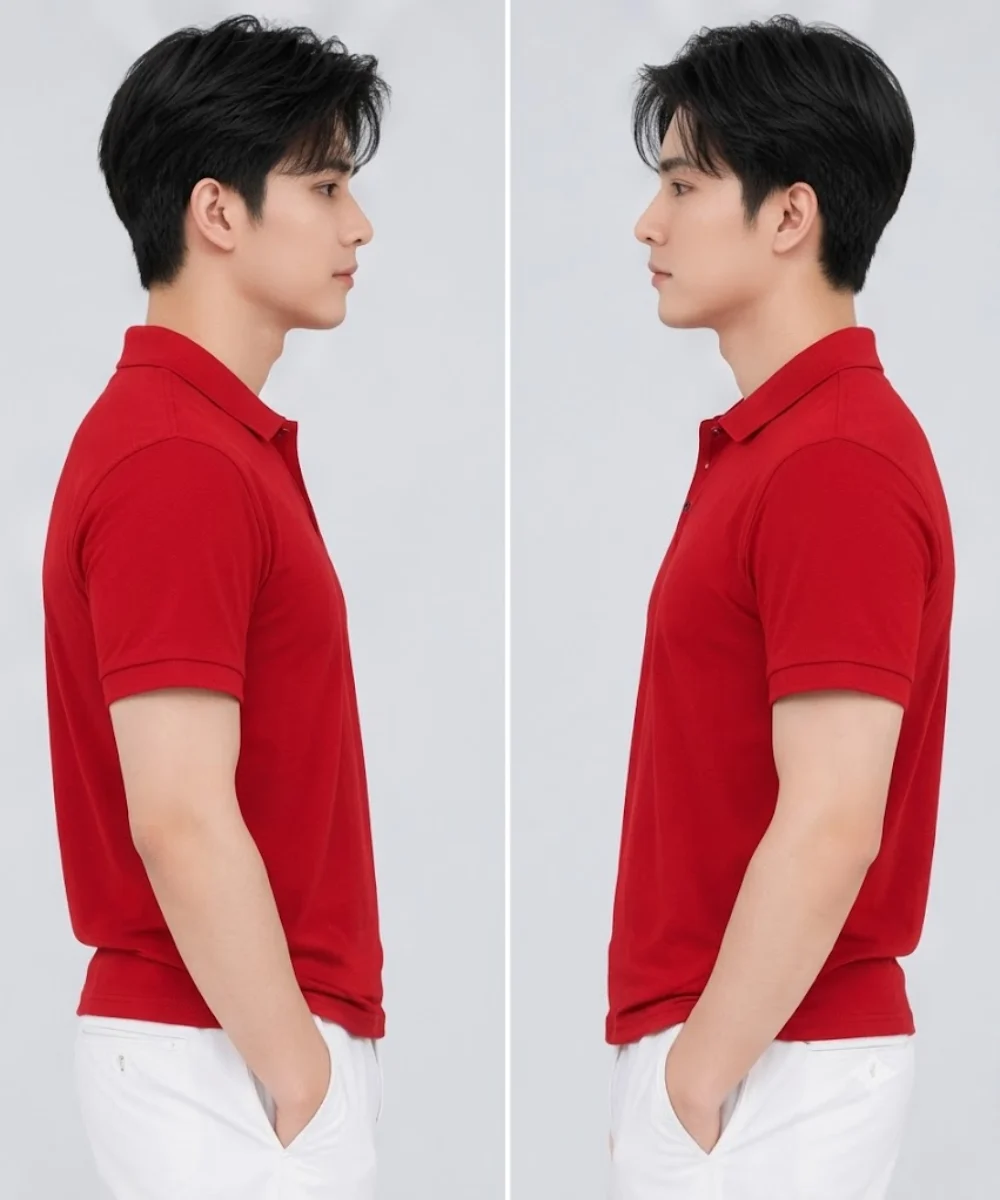 Áo Polo Đồng Phục Ngắn Tay Màu Đỏ Trơn