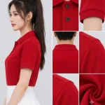 Áo Polo Đồng Phục Ngắn Tay Màu Đỏ Trơn