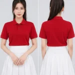 Áo Polo Đồng Phục Ngắn Tay Màu Đỏ Trơn