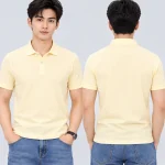 Áo Polo Đồng Phục Ngắn Tay Màu Kem Trơn