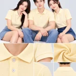Áo Polo Đồng Phục Ngắn Tay Màu Kem Trơn