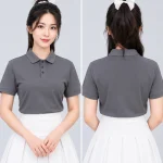 Áo Polo Đồng Phục Ngắn Tay Màu Xám Trơn
