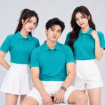 Áo Polo Đồng Phục Ngắn Tay Màu Xanh Ngọc Lam