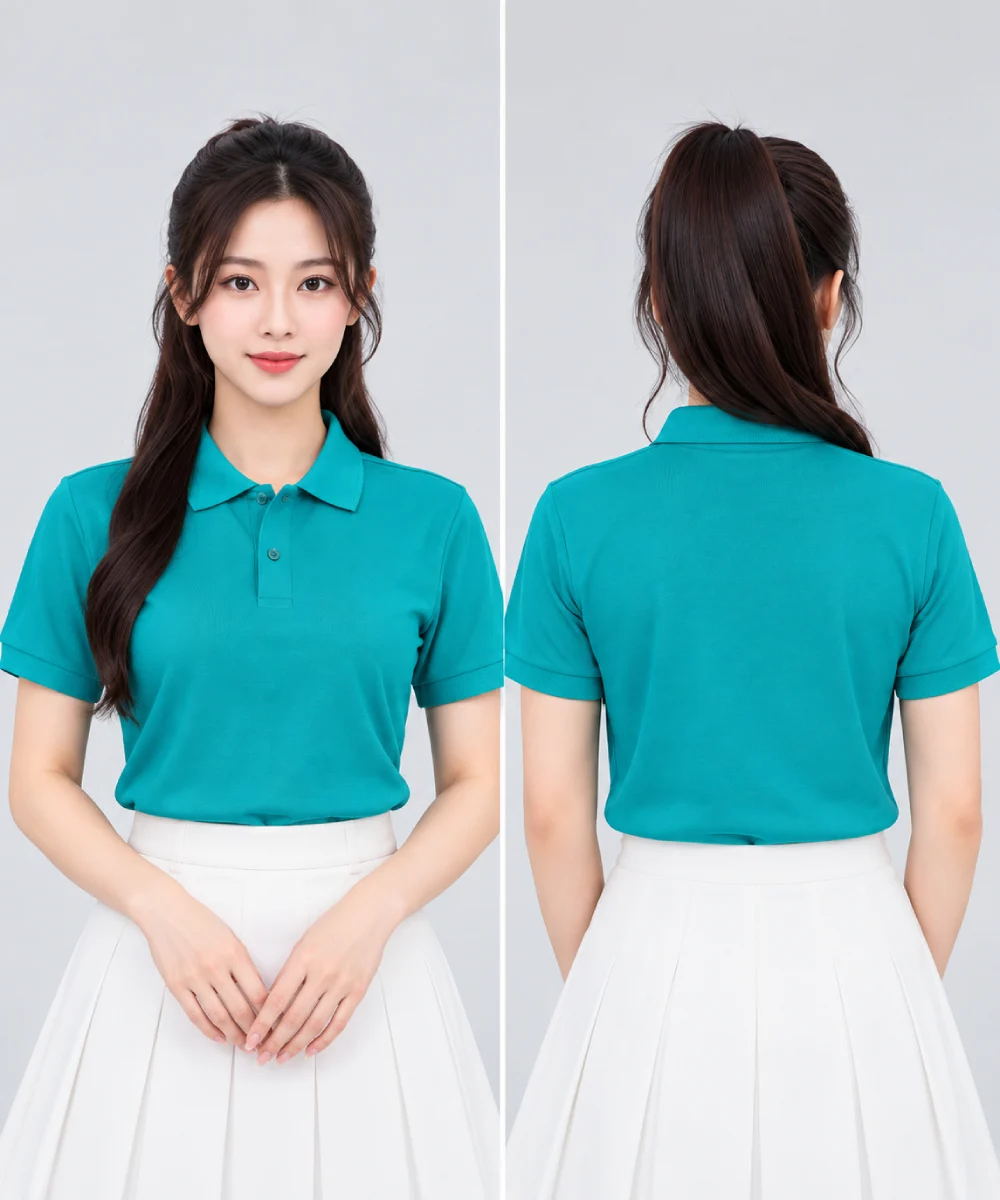 Áo Polo Đồng Phục Ngắn Tay Màu Xanh Ngọc Lam