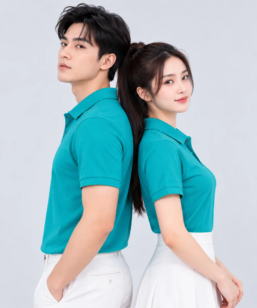 Áo Polo Đồng Phục Ngắn Tay Màu Xanh Ngọc Lam