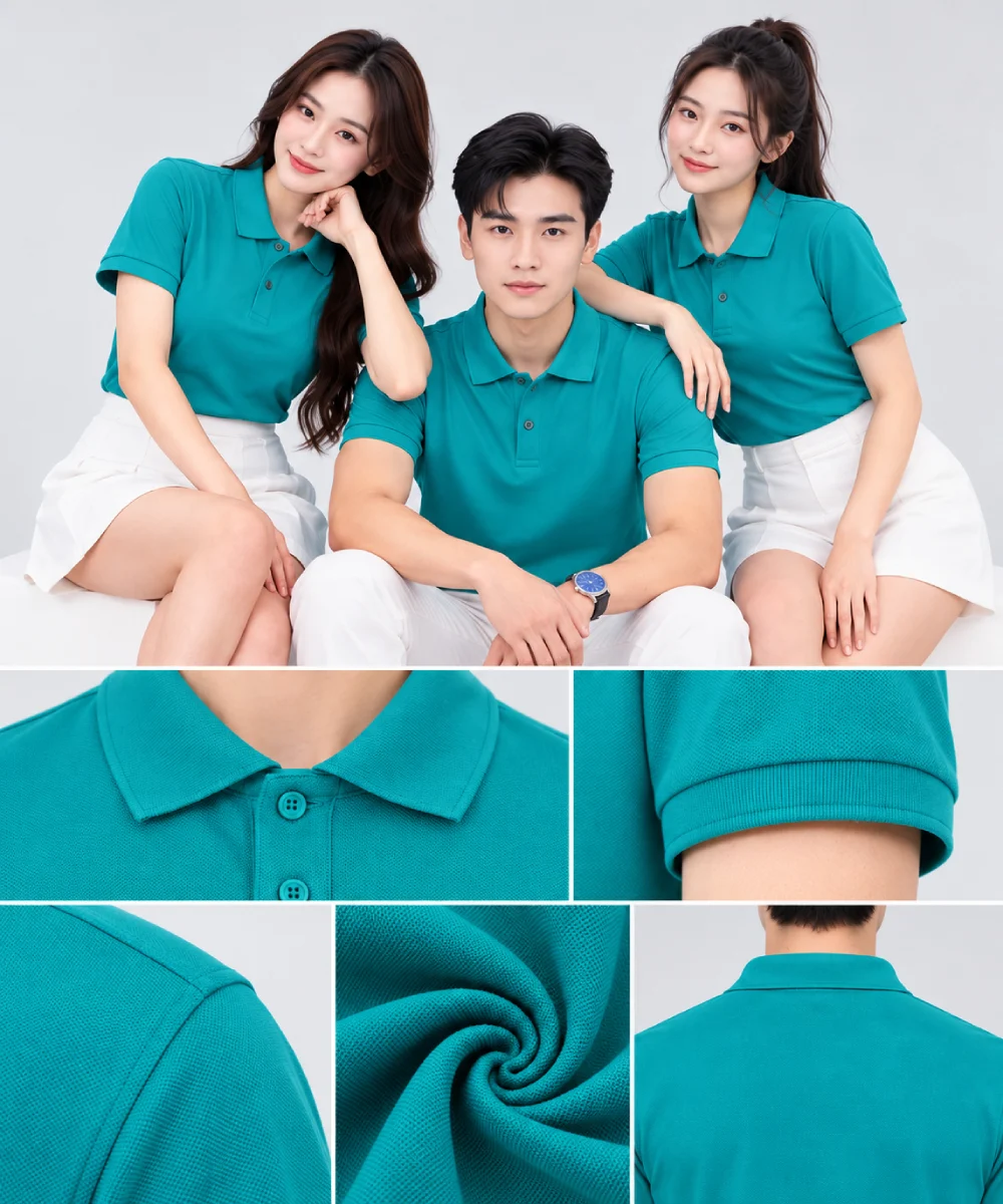 Áo Polo Đồng Phục Ngắn Tay Màu Xanh Ngọc Lam