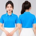 Áo Polo Đồng Phục Ngắn Tay Màu Xanh YA Viền Trắng