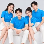 Áo Polo Đồng Phục Ngắn Tay Màu Xanh YA Viền Trắng