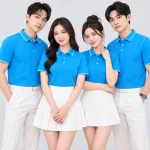Áo Polo Đồng Phục Ngắn Tay Màu Xanh YA Viền Trắng