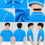 Áo Polo Đồng Phục Ngắn Tay Màu Xanh YA Viền Trắng