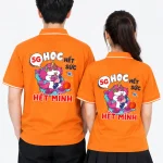 Áo Polo đồng phục Lớp màu cam viền trắng