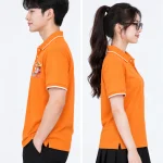 Áo Polo đồng phục Lớp màu cam viền trắng