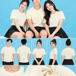Áo Thun Đồng Phục Cổ Tròn Màu Kem
