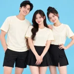Áo Thun Đồng Phục Cổ Tròn Màu Kem