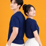 Áo Thun Đồng Phục Cổ Tròn Màu Xanh Đen Trơn