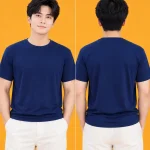 Áo Thun Đồng Phục Cổ Tròn Màu Xanh Đen Trơn