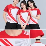 Áo Thun Đồng Phục Cổ Tròn Thể Thao Đỏ Trắng