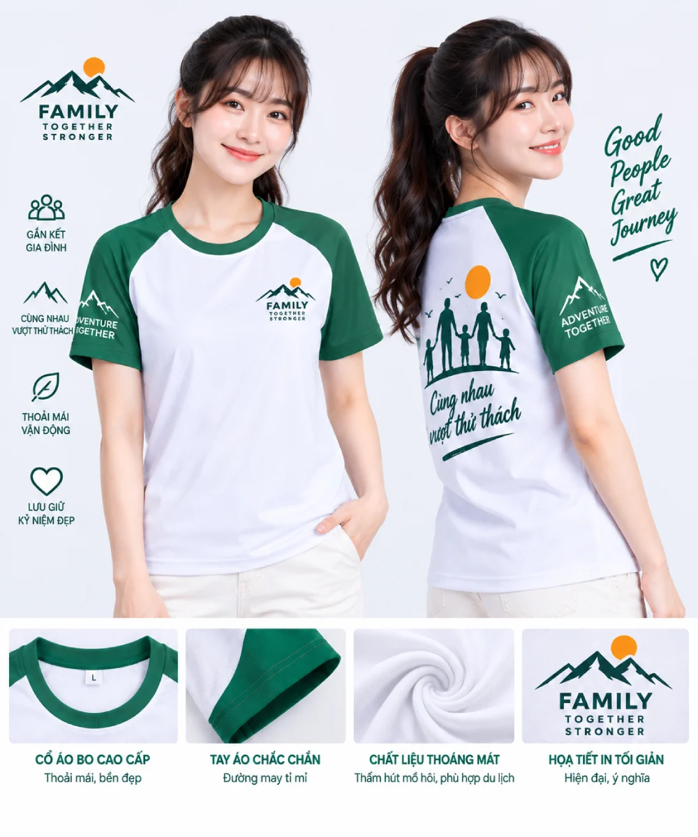Áo đồng phục Teambuilding Gia đình Cùng nhau vượt thử thách