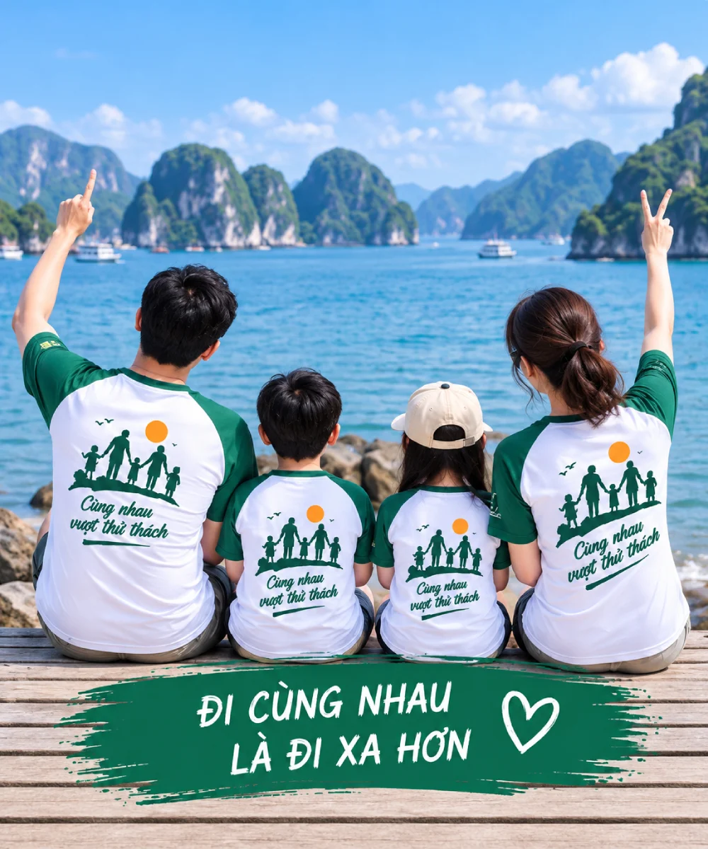 Áo đồng phục Teambuilding Gia đình Cùng nhau vượt thử thách