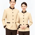 Áo đồng phục nhân viên buồng phòng khách sạn phối viền