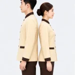 Áo đồng phục nhân viên buồng phòng khách sạn phối viền